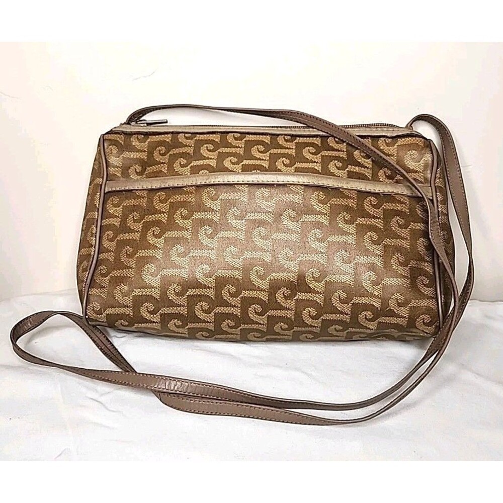 Vintage Pierre Cardin Monogram Purse Small - Shoulder Strap - Tan/Brown